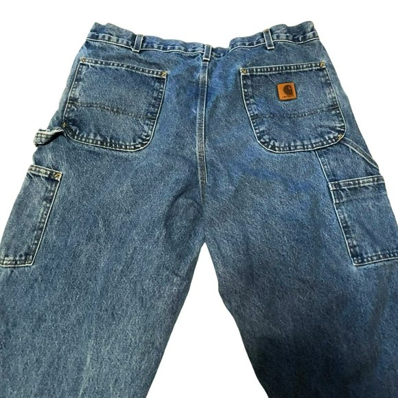CARHARTT CARPENTER JEANS SIZE 38 X 32 BLUE ORIGINAL FIT WORKWEAR STREETWEAR MENS - Picture 2 of 4